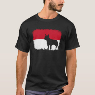 French bull dog Indonesia Indonesian flag frenchie T-Shirt