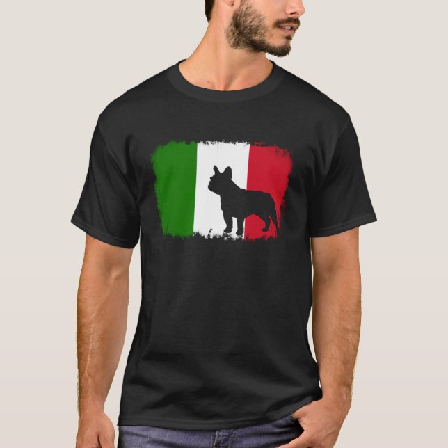 French bull dog Italian Italy flag frenchies bulld T-Shirt (Front)