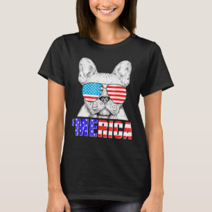 French Bull Dog Merica Murica 4th Of July Tee
