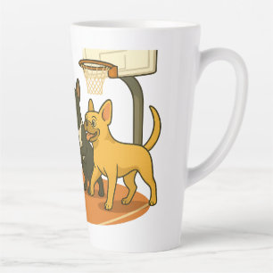 French Bull Dogs playing basketball. Latte Mug