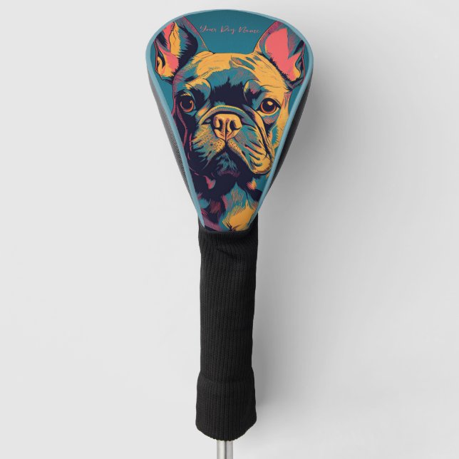 French Bulldog 004 - Bruno Pokopen Golf Head Cover (Front)