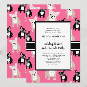 French Bulldog 25th Birthday Party Funny Invitation