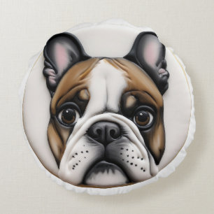 French Bulldog 3D Inspired Round Cushion