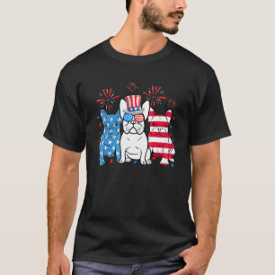 French Bulldog 4th Of July American Flag Dog T-Shirt