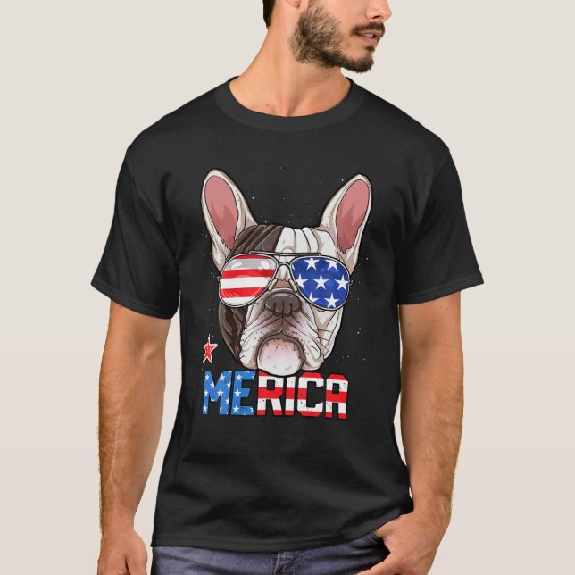 French Bulldog 4Th Of July Merica Men Women Americ T-Shirt (Front)