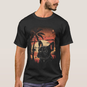 French Bulldog 80s Sunset Vintage Retro Style 7 T-Shirt
