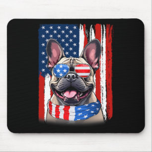 French Bulldog America Flag 4th Of July Usa Patrio Mouse Mat