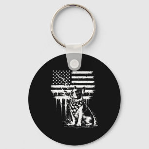 French bulldog american flag 4th of july dog lover key ring