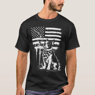 French bulldog american flag 4th of july dog lover T-Shirt