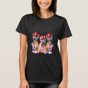 French Bulldog American Flag 4th Of July Independe T-Shirt