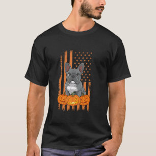 French Bulldog American Flag Patriotic Halloween C T-Shirt