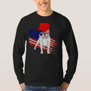 French Bulldog American Flag Usa Patriotic  4th Of T-Shirt