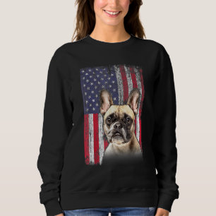 French Bulldog American Usa Flag 4th Of July Fourt Sweatshirt