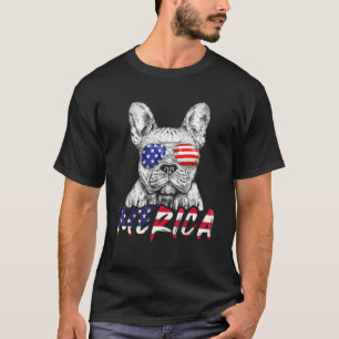 French Bulldog American Usa Flag Merica 4th Of Jul T-Shirt