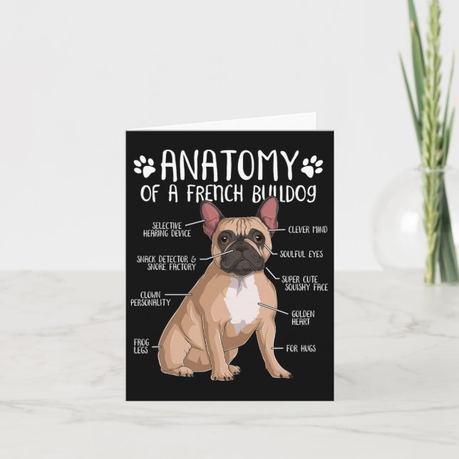 French Bulldog Anatomy Frenchie Dog Lover Owner  Card (Front)