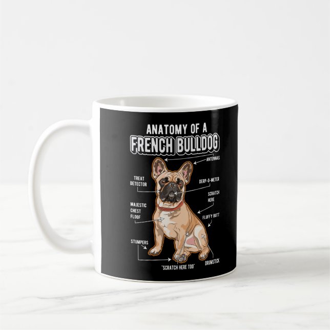 French Bulldog Anatomy Funny Dog Coffee Mug (Left)