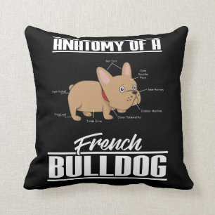French Bulldog Anatomy Funny Dog Cushion