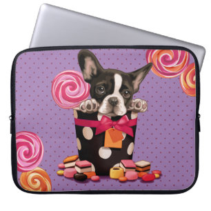 French bulldog and Candy Laptop Sleeve