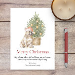 French Bulldog and Christmas Tree Pet Dog Holiday Card<br><div class="desc">This beautiful French Bulldog themed Christmas card features a Frenchie wearing a Santa hat sitting in front of a lit Christmas tree. The greeting on the card reads "Merry Christmas" "May all that is beautiful and brings you joy be yours this holiday season and last all year long" and can...</div>