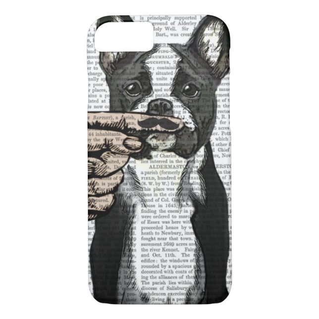 French Bulldog and Finger Moustache Case-Mate iPhone Case (Back)