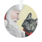 French Bulldog and Santa Dog  Christmas Ornament
