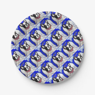 French Bulldog Angel Paper Plate