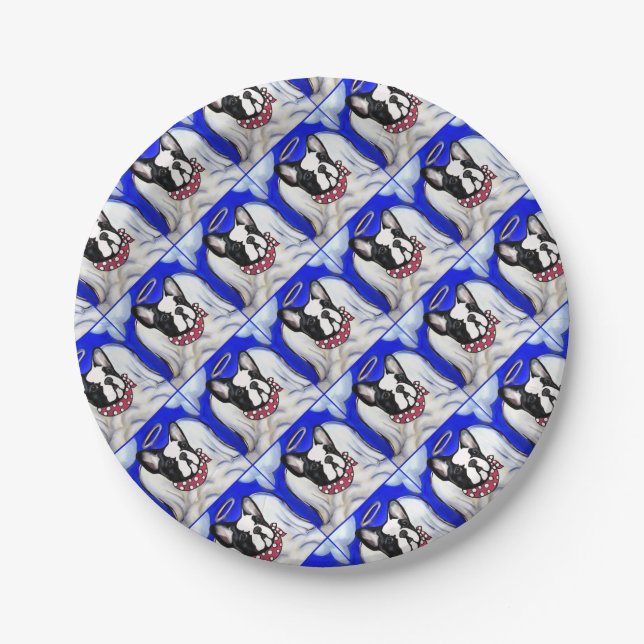 French Bulldog Angel Paper Plate (Front)