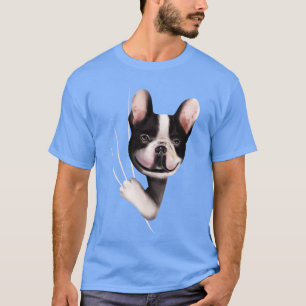 French Bulldog Animal Coming From Inside T-Shirt