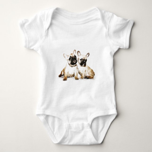 French Bulldog art Baby Bodysuit (Front)