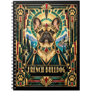 French Bulldog, Art Deco Dog Notebook