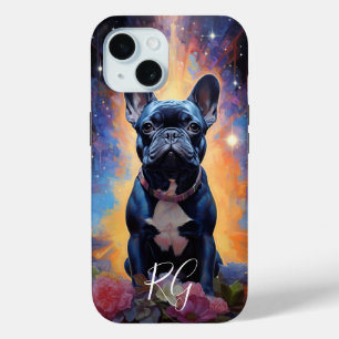 French Bulldog Art Monogram iPhone 15 Case