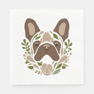 French Bulldog Art  Napkin