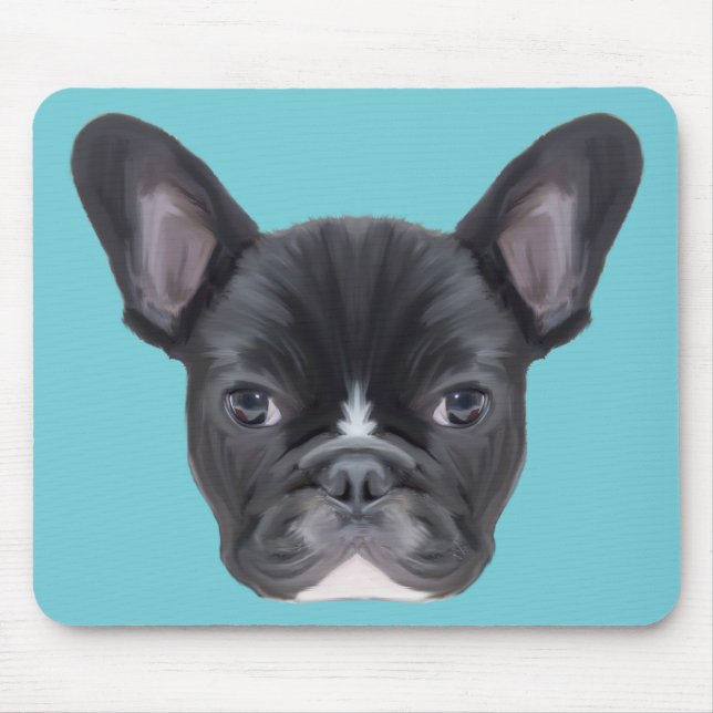 French Bulldog Art Portrait Mouse Mat (Front)