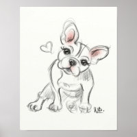 French bulldog Art print | quick sketch