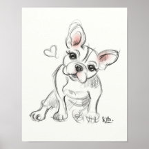 French bulldog Art print | quick sketch