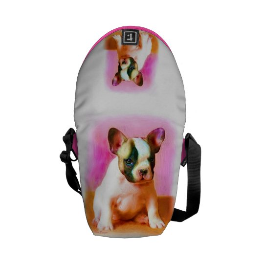 French bulldog art small Rickshaw messenger bag