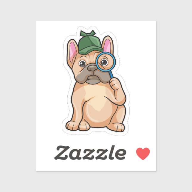 French bulldog as Detective with Magnifying glass (Sheet)