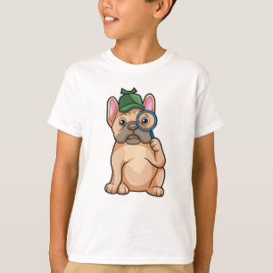 French bulldog as Detective with Magnifying glass T-Shirt