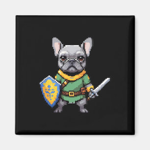 French Bulldog As Retro Video Game Character  Magnet