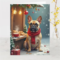 French Bulldog at Vintage Christmas Market