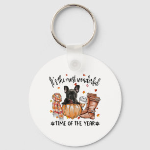French Bulldog Autumn Thanksgiving Its The Most Wo Key Ring