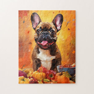 French Bulldog Autumn Thanksgiving Jigsaw Puzzle