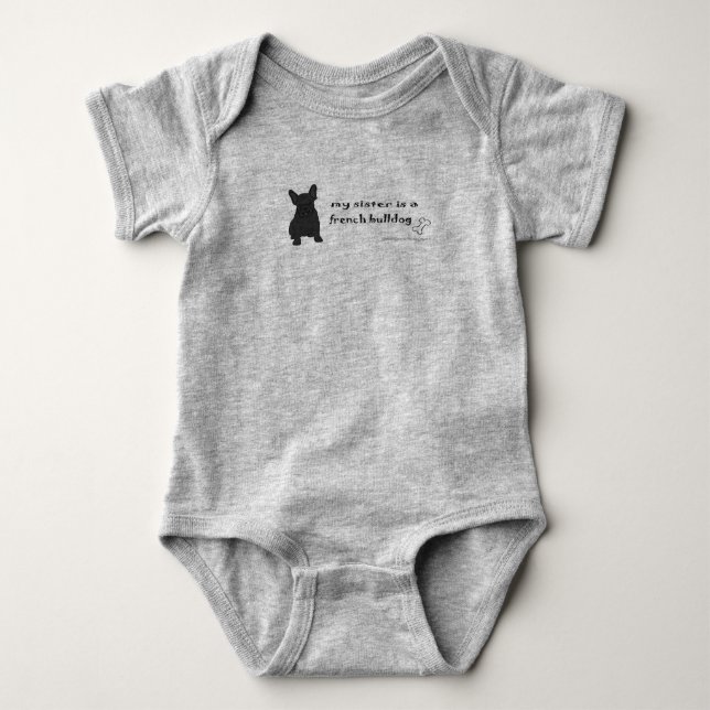 french bulldog baby bodysuit (Front)