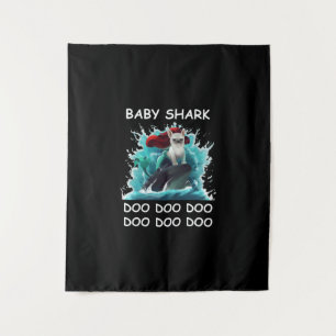 French Bulldog   Baby Shark Doo Doo Doo Tapestry