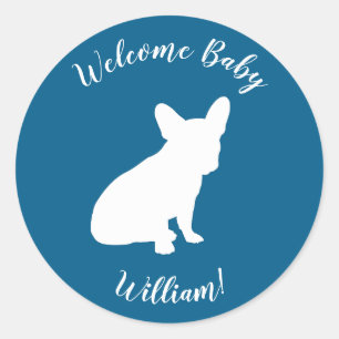 French Bulldog Baby Shower Frenchie Frenchy Classic Round Sticker
