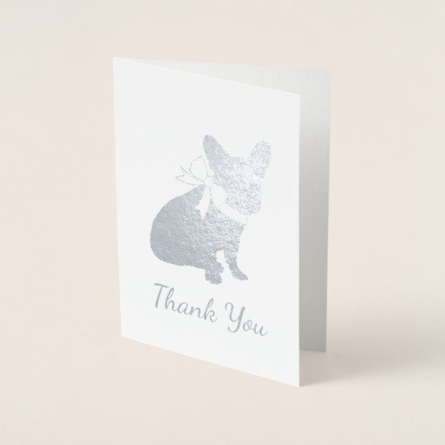 French Bulldog Baby Shower Frenchie Frenchy Foil Card (Front)