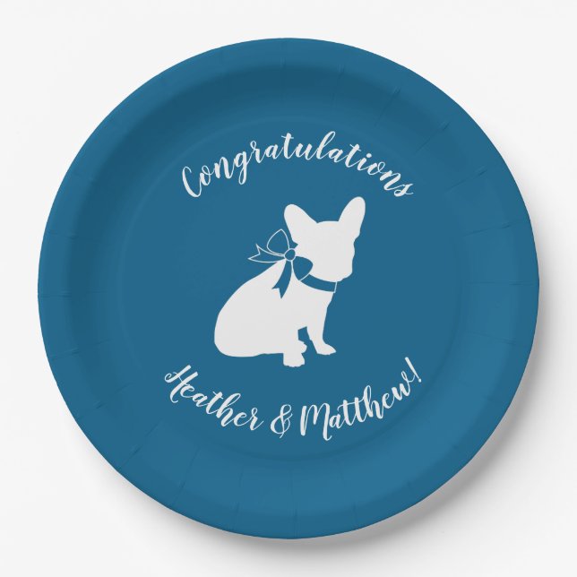 French Bulldog Baby Shower Frenchie Frenchy Paper Plate (Front)