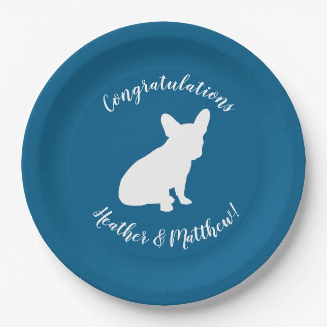 French Bulldog Baby Shower Frenchie Frenchy Paper Plate (Front)