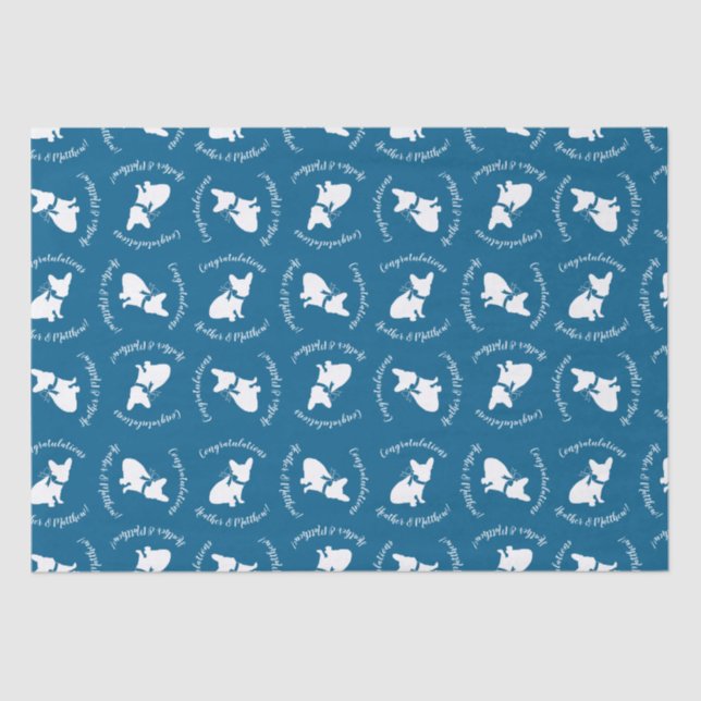 French Bulldog Baby Shower Frenchie Frenchy Tissue Paper (Front)