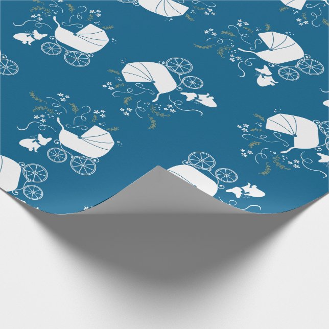 French Bulldog Baby Shower Frenchie Frenchy Wrapping Paper (Corner)